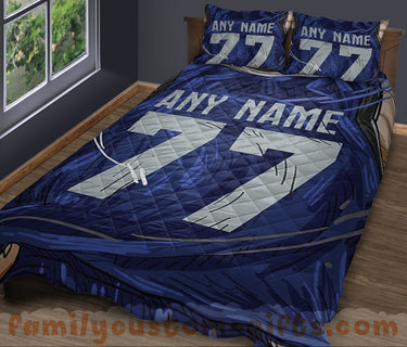 Custom Quilt Sets Dallas Jersey Personalized Basketball Premium Quilt Bedding for Men Women